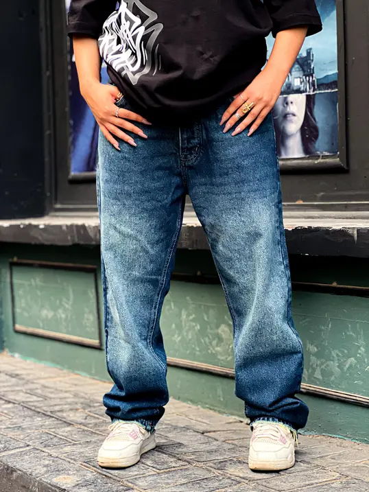 Blue Washed Jeans wide leg 